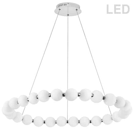 Dainolite 49W Chandelier, Pc W/ Wh Acrylic Diffuser SHE-4872LEDC-PC